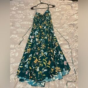 Teal floral dress